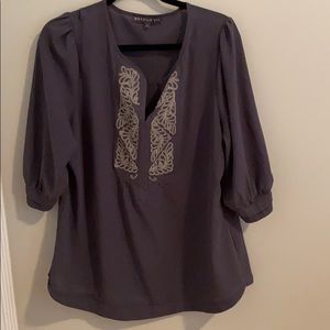Notched neck blouse (Stitch Fix)